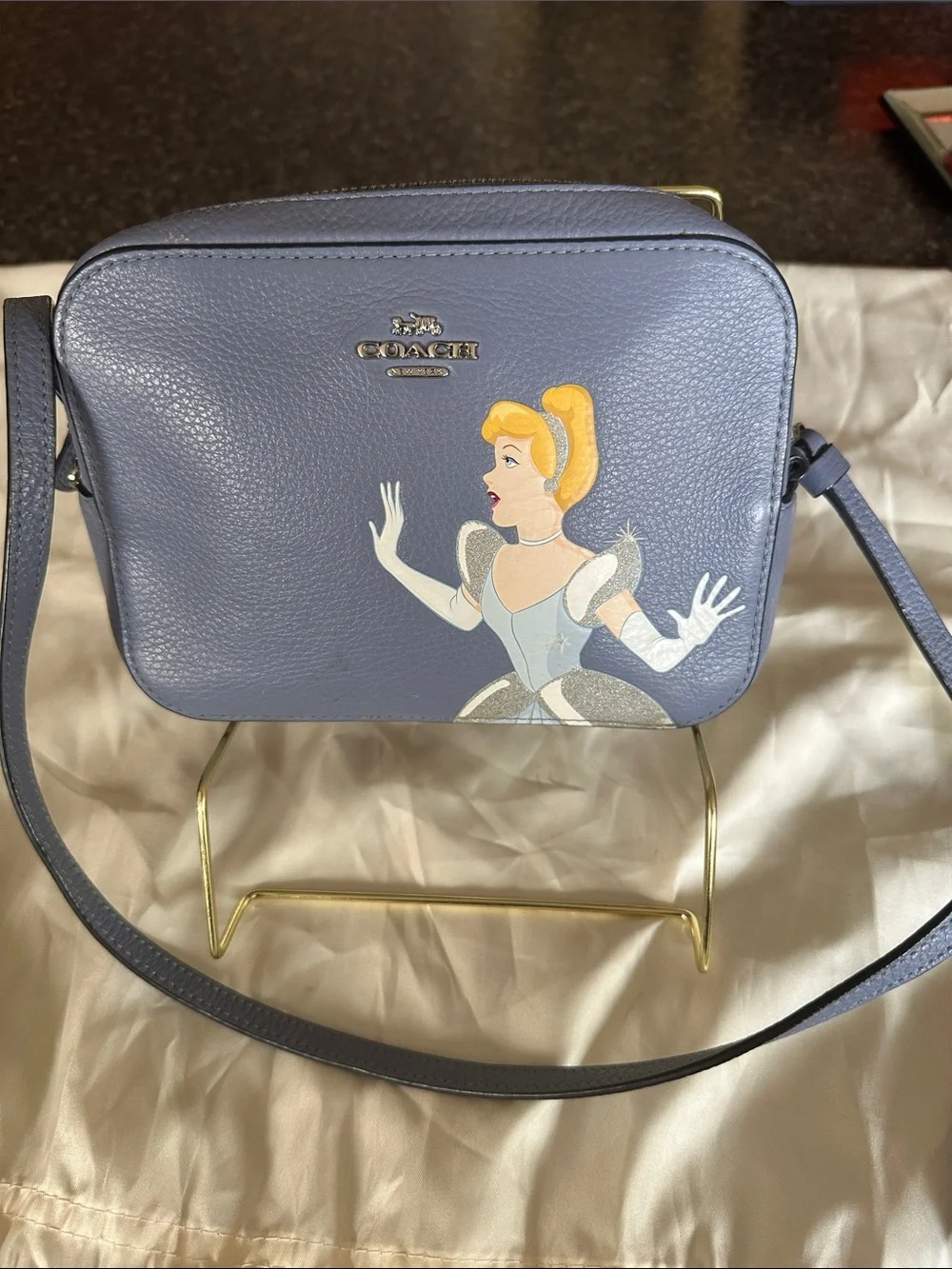 Coach Disney Blue Cinderella Leather Crossbody Bag C3406